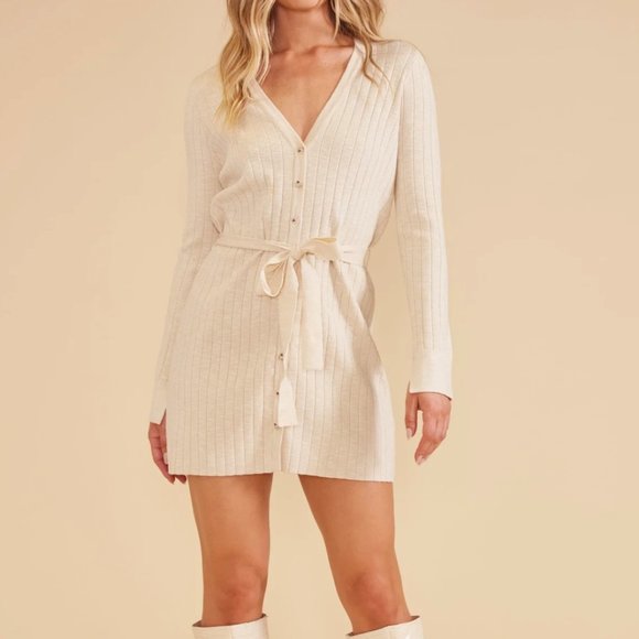 SOLD / MINKPINK Paige Longline Cardigan Dress Size Medium - Picture 1 of 6